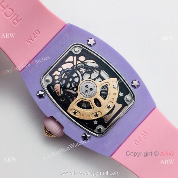 VSF Richard Mille AAA RM 07-03 Marshmallow BonBon Watch Pink Rubber Strap 6