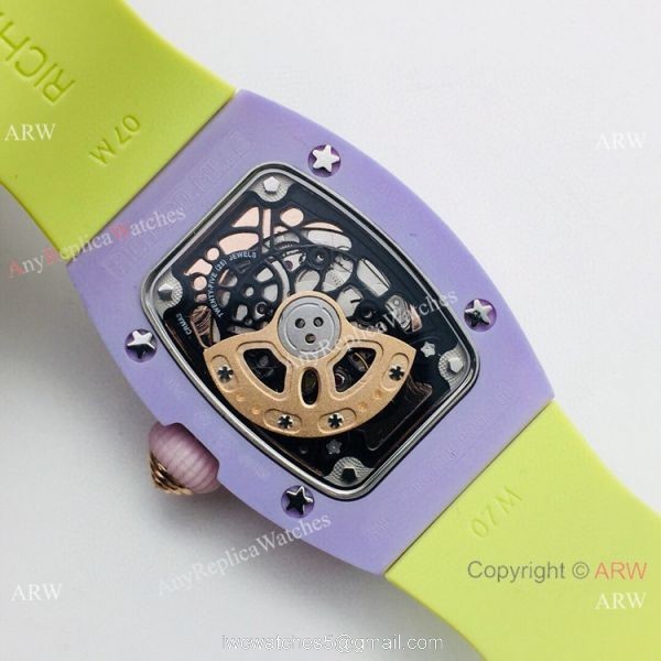 VS Factory Swiss Richard Mille RM07-03 BonBon Watch Ceramic Green Rubber Strap 6