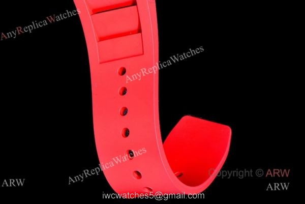 KV Factory Richard Mille RM 011 Red Rubber Band Automatic Replica Watches For Men 6