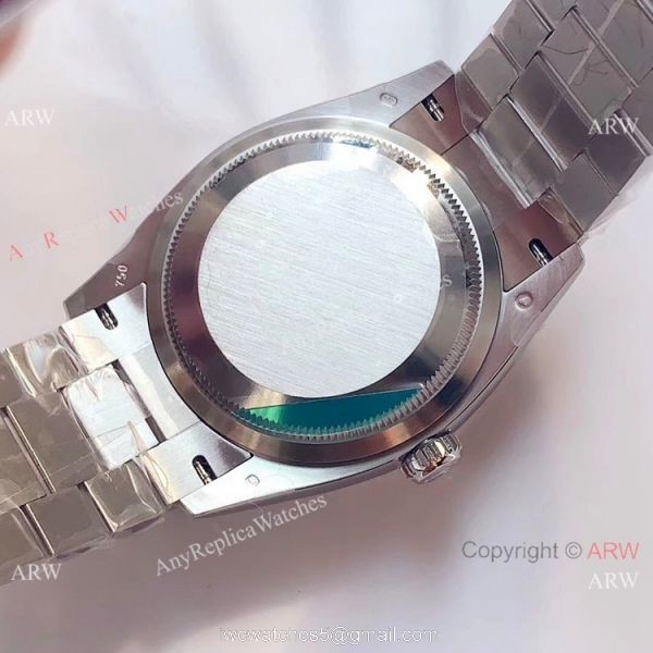 (EW)AAA Fake Rolex Presidential Day-Date Black Dial Stainless Steel Watch Swiss 3255 Movement 6