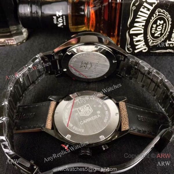 Replica Tag Heuer Carrera Calibre 16 Chrono Watches Black Steel 6
