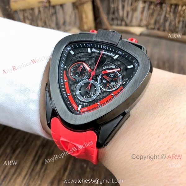 New Replica Lamborghini Spyder Chrono Watches Blue Rubber Strap 6
