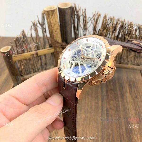 New Replica Roger Dubuis Excalibur Skeleton Watch Rose Gold Case 6