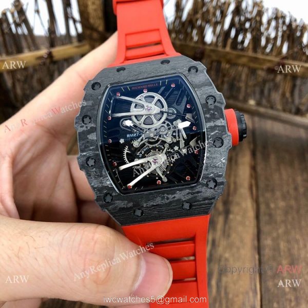 Swiss Quality Richard Mille Rm27-02 Copy Watches Carbon Green Rubber Strap 6
