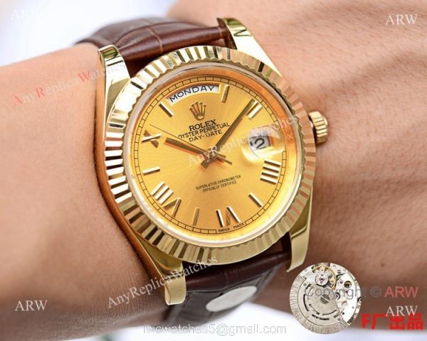 NEW UPGRADED Rolex Day Date II 41mm Watches Gold Fluted Bezel 6