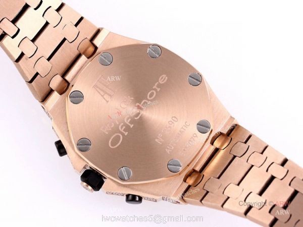 Audemars Piguet Royal Oak Rose Gold Blue Chronograph Dial Mens Watch Replica For Sale 6