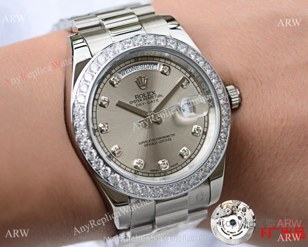 NEW UPGRADED Copy Rolex Day-Date II Stainless Steel President Gray Face 6