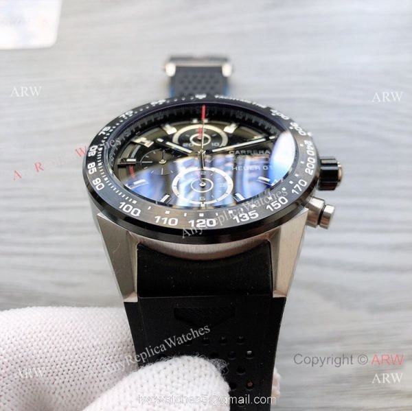 Best Quality Copy Tag Heuer Carrera Heuer 01 Watch Silver and Black 6