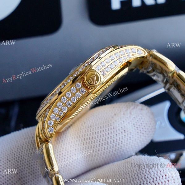 Replica Rolex Datejust Masterpiece Gold Diamond Watches 34mm 6