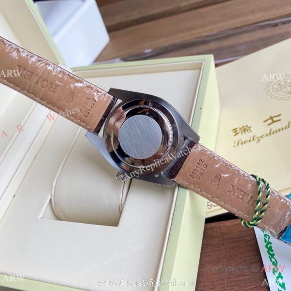 New Upgraded Rolex Datejust II 41 Watches White Arabic Dial Leather Strap 6