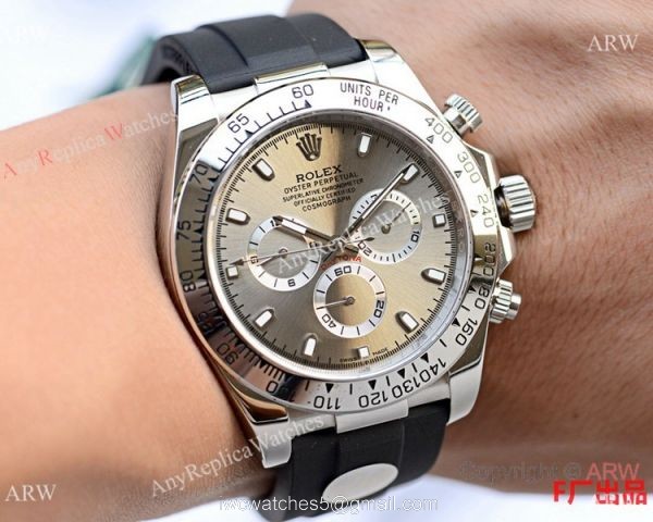New Replica Rolex Daytona Rubber Band Gray Dial Watch 43mm 6