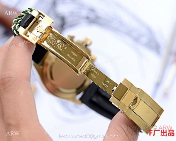 Best Replica Rolex Daytona Rubber Band Watch Gold Diamond Face 40mm 6