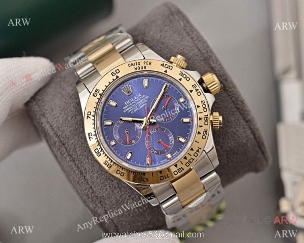 Two Tone Rolex Daytona Blue Dial Replica Replica Watch 40mm 6