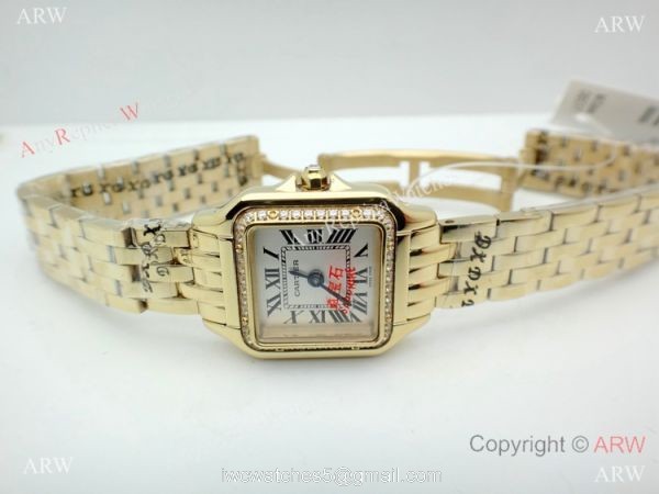 High Quality Cartier Panthere 22mm Women Watch All Gold Diamond Bezel 6