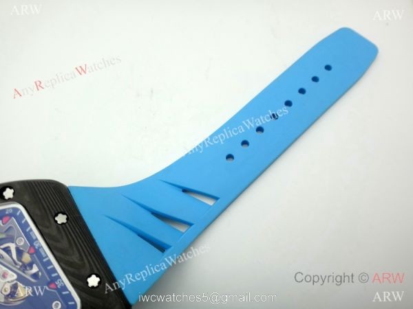 Swiss Grade 1 Richard Mille RM 70-01 Carbon Case Blue Rubber Strap Watch 6