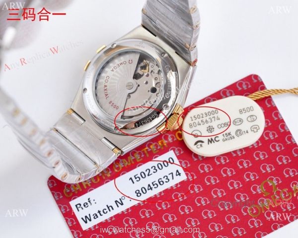 Swiss Quality Clone Omega Double Eagle Couple Watches Silver Dial Diamond Bezel 38mm and 27mm 6