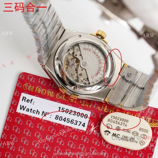 Swiss Quality Replica Omega Double Eagle Constellation Couple Watch Diamond Bezel New Face 6