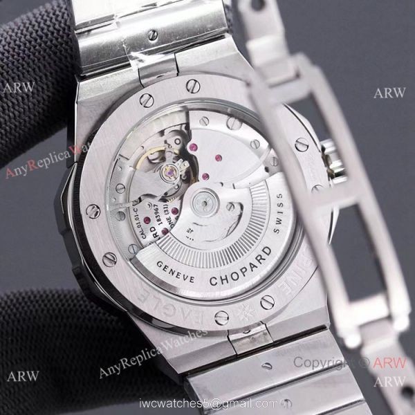 Swiss Replica Chopard Alpine Eagle Large Steel Black Dial 41mm Watch with Diamond Bezel 6