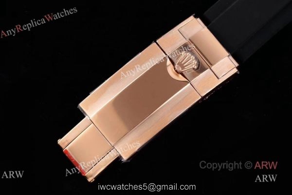 New Noob 4130 V3 Rolex Daytona Rubber Band Rose Gold Black Dial Watches 6