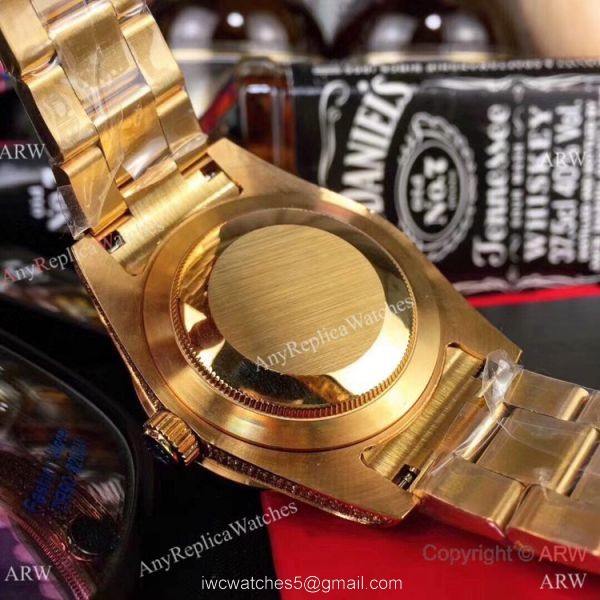 Rolex GMT-Master II Yellow Gold Diamond Case Watch New Replica 6