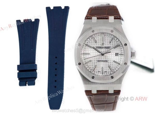 OM Factory New Upgraded Swiss Knockoff Audemars Piguet Royal Oak Silver Dial Mens Watch 6