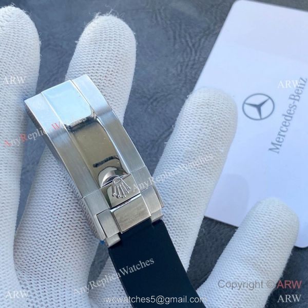 Top Replica Rolex Submariner Iced Out Diamond Watches 40mm Gold Case Blue Rubber Strap 6