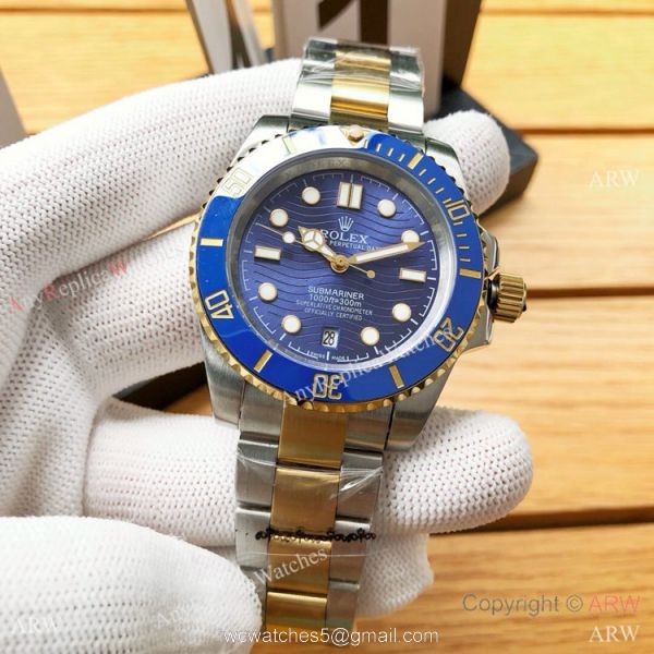 Rolex Submariner Date Copy Watches Two Tone Black Ceramic Bezel 40mm 6