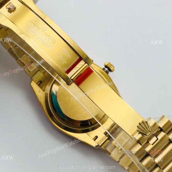 (EWF ) Rolex Day Date President Replica Watch All Gold Diamond Bezel 36mm ETA3255 6