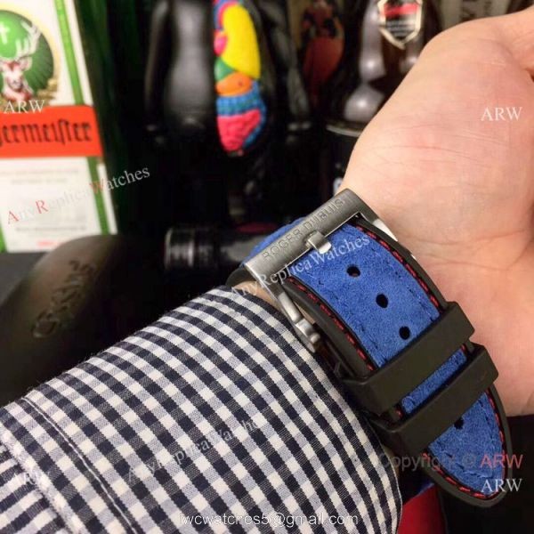 New Replica Roger Dubuis Lamborghini Huracan Watch Titanium Orange Gummy Strap 6