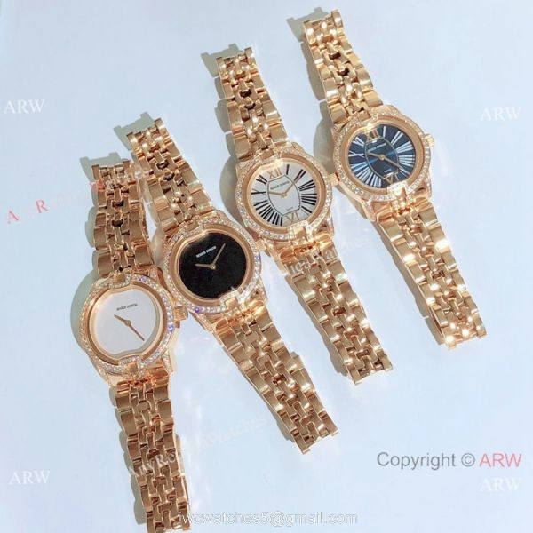Copy Roger Dubuis Velvet Women Watches Silver Dial Rose Gold 6