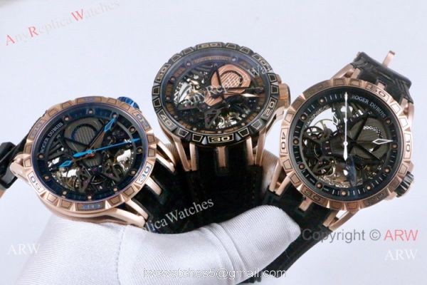 High Quality Roger Dubuis Excalibur Aventador S Rose Gold Watches 46mm 6