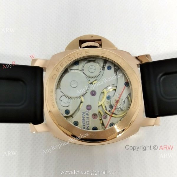 Officine Panerai Luminor Marina Rose Gold Fake Panerai Watch 44mm PAM00111 6