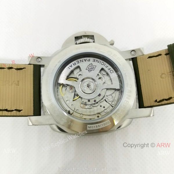 Replica Officine Luminor GMT 44MM Watch Stainless Steel Dark green Dial 6
