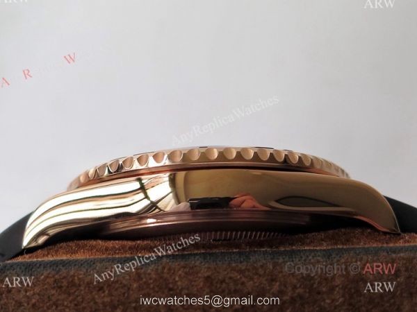 VR Factory Best Replica Rolex Yacht Master Rose Gold Rubber Strap Mens Watch 6
