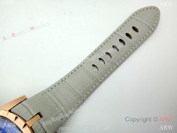 Copy Roger Dubuis Excalibur Flying Tourbillon Watch Rose Gold Gray Leather Strap 6