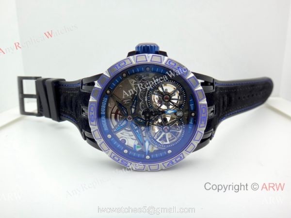 Newest Replica Roger Dubuis Excalibur Double Tourbillon Watch Men Size 6
