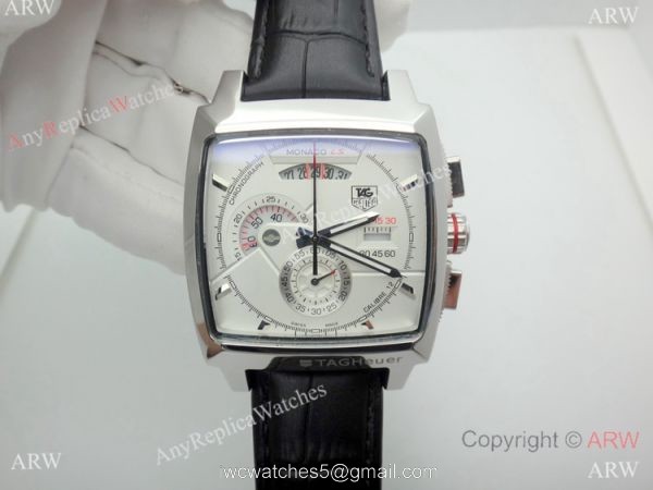 High Quality Fake Tag Heuer Monaco Calibre 12 Watch SS White Dial 6