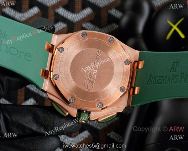 Fake Audemars Piguet Royal Oak Offshore Chrono Watches Rose Gold and Blue 6