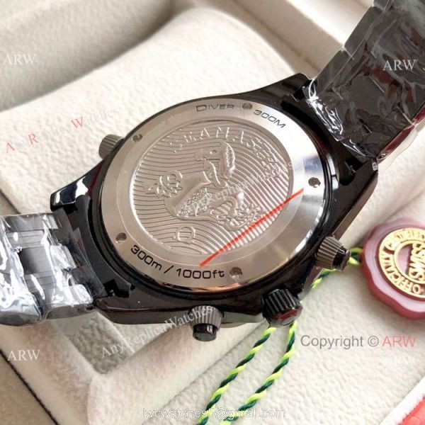 Solid Black Omega Seamaster 300M Chronograph Watch Replica 6