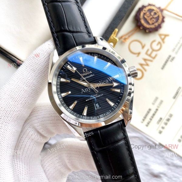 Best Quality Omega Seamaster Aqua Terra Copy Watches Brown Leather Strap 6