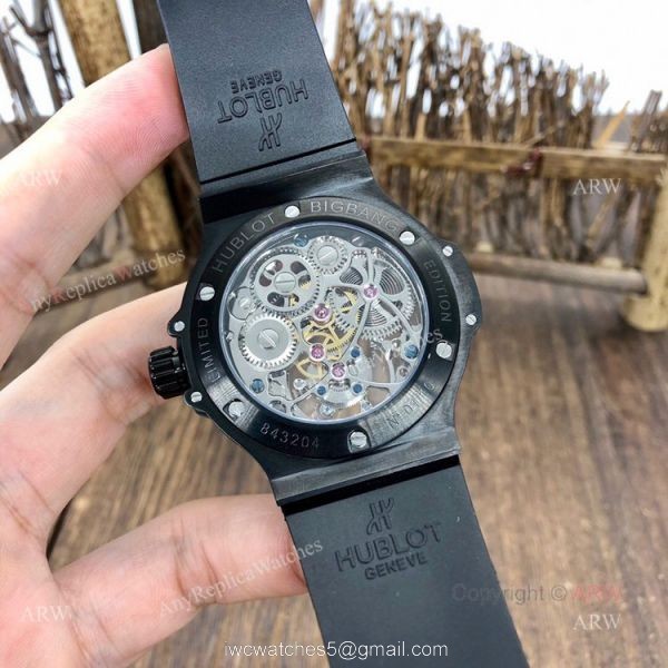 1:1 Swiss Replica Hublot Tourbillon Skeleton Big Bang Black Rainbow Watch 6