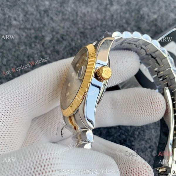 36mm Rolex Datejust Men Watches Two Tone Red Diamond 6