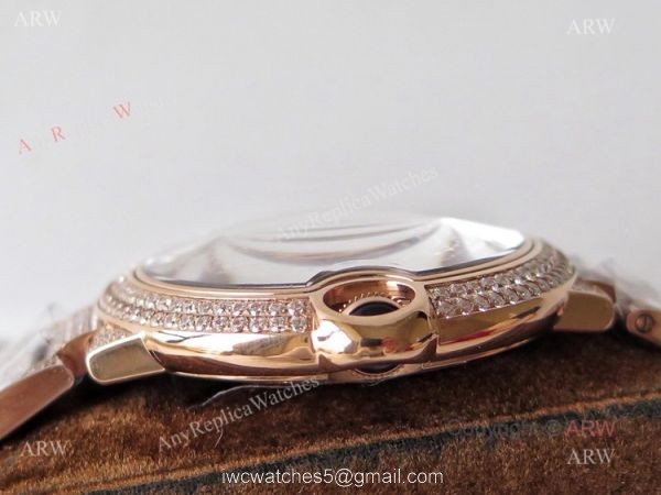 (TW) Swiss Quality Replica Cartier Ballon Bleu Rose Gold Diamond Watches 6