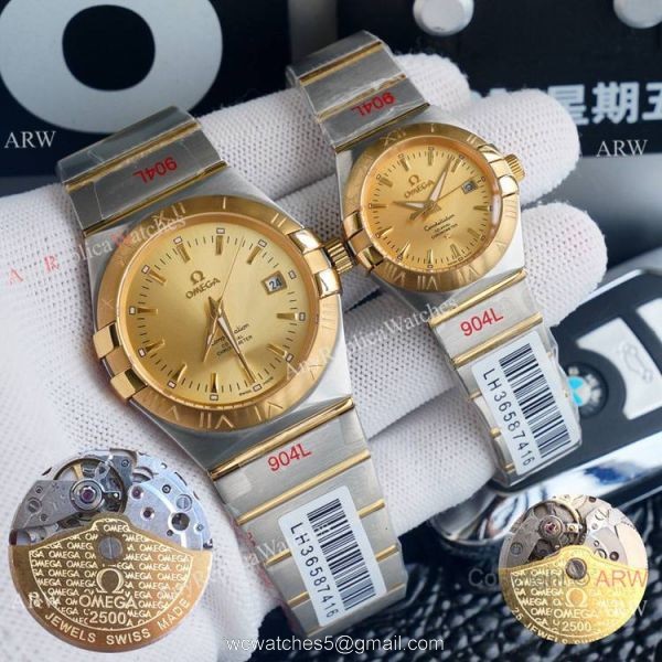 AAA Replica Omega Couple Watch Omega Constellation Diamond Bezel Automatic Watches 6