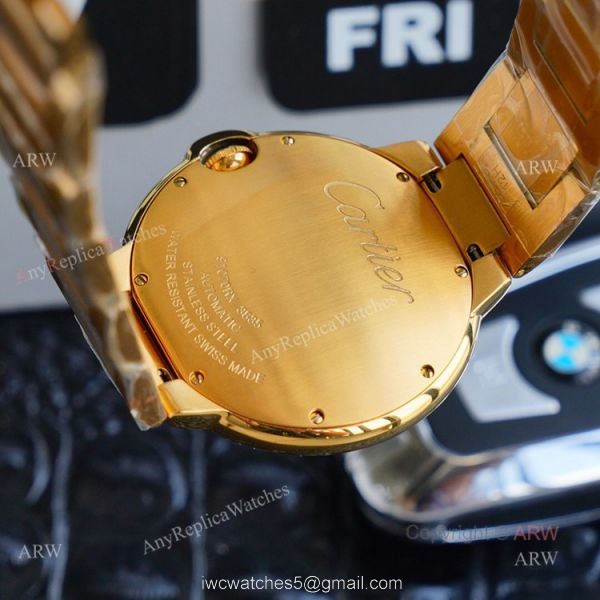 1:1 Copy Best Cartier Ballon Bleu Gold Watch Fully Iced Out Cartier Watch 6