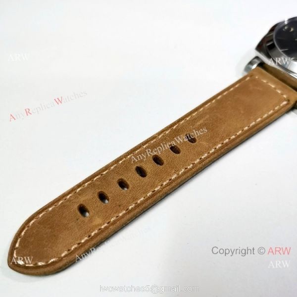Panerai Luminor GMT PAM1321 Stainless Steel Brown Leather Strap Watch 6