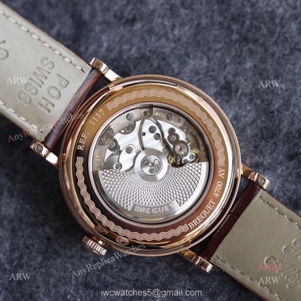 Replica Breguet Classique Rose Gold White Arabic Dial Moonphase Watch 40mm 6
