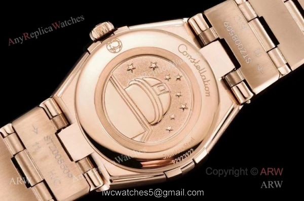 Swiss Quartz Replica Omega Constellation Rose Gold Diamond Ladies Watch 25mm 6