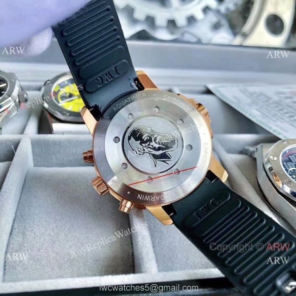 Fake IWC Schaffhausen Aquatimer 43mm Watches White Dial Rubber Strap 6