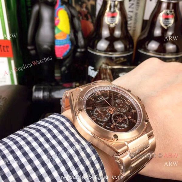 Fake IWC Aquatimer Chronograph Rose Gold Men Watches 42mm 6